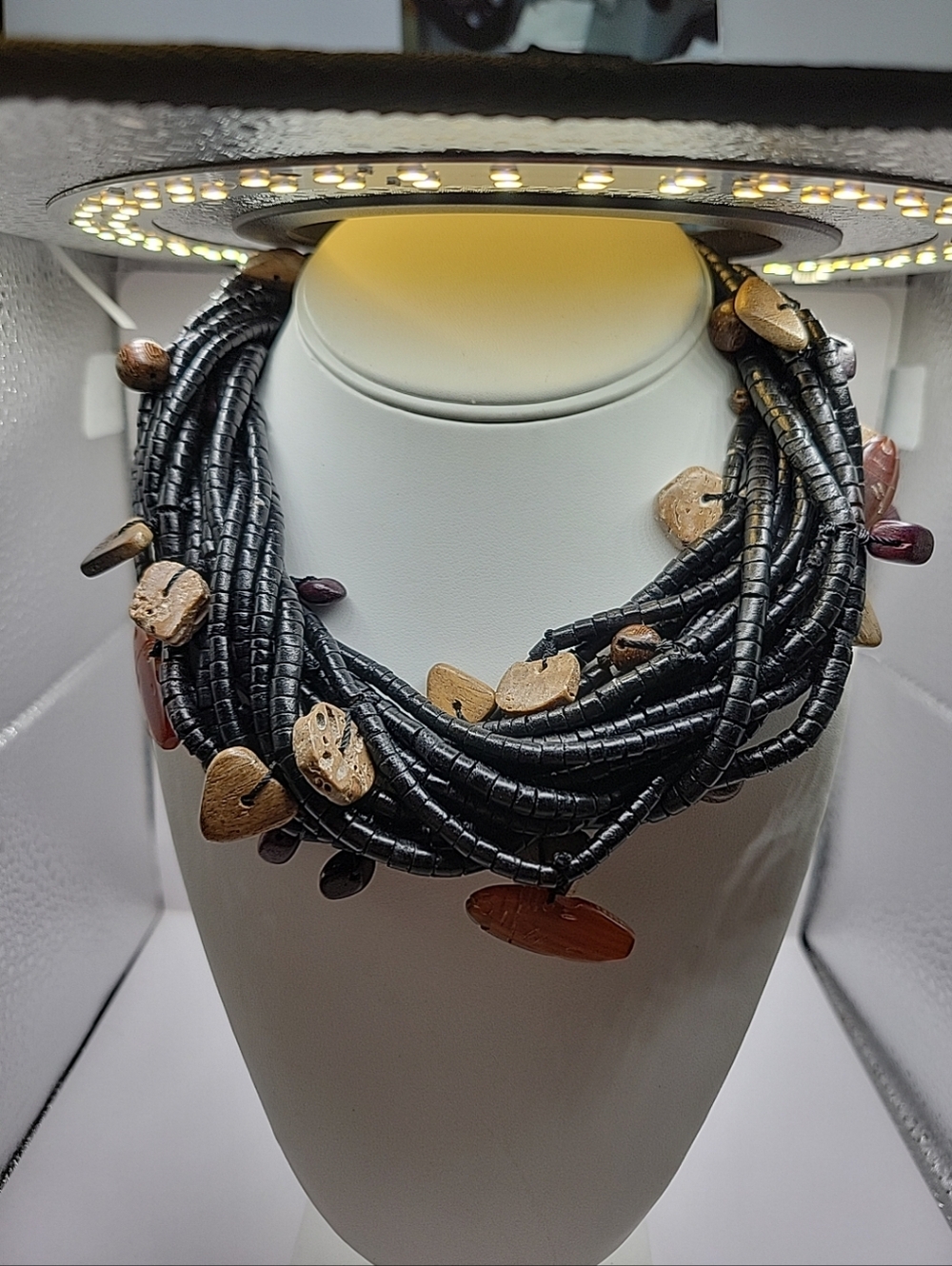 Vintage Monies Gerda Lynggaard Copenhagen Designer ,Black,avant-garde Necklace.